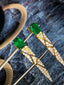 14K GOLD 2.61 CTW NATURAL EMERALD & DIAMOND EARRINGS