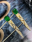 14K GOLD 2.61 CTW NATURAL EMERALD & DIAMOND EARRINGS