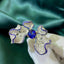 14K GOLD 4.33 CTW VIVID BLUE NATURAL SAPPHIRE & DIAMOND RING