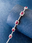 14K GOLD 3.56 CTW INTENSE RED NATURAL RUBY & DIAMOND BRACELET