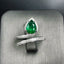 14K GOLD 1.37 CTW VIVID GREEN NATURAL EMERALD & DIAMOND RING