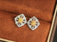 14K GOLD 0.60 CTW NATURAL YELLOW DIAMOND & DIAMOND EARRINGS