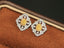 14K GOLD 0.60 CTW NATURAL YELLOW DIAMOND & DIAMOND EARRINGS