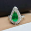 14K GOLD 1.70 CT NATURAL EMERALD & DIAMOND RING/PENDANT