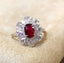 14K GOLD 1.65 CTW VIVID RED NATURAL RUBY & DIAMOND RING