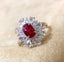 14K GOLD 1.65 CTW VIVID RED NATURAL RUBY & DIAMOND RING