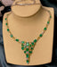 14K GOLD 19.59 CTW VIVID GREEN NATURAL EMERALD & SAPPHIRE NECKLACE