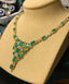 14K GOLD 19.59 CTW VIVID GREEN NATURAL EMERALD & SAPPHIRE NECKLACE