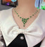 14K GOLD 19.59 CTW VIVID GREEN NATURAL EMERALD & SAPPHIRE NECKLACE