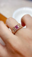 14K GOLD 1.00 CT NATURAL PADPARADSCHA SAPPHIRE & RUBY & DIAMOND RING