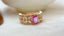 14K GOLD 1.00 CT NATURAL PADPARADSCHA SAPPHIRE & RUBY & DIAMOND RING