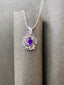 14K GOLD 2.85 CTW NATURAL SAPPHIRE & SAPPHIRE PENDANT