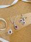 14K GOLD 4.59 CTW NATURAL RUBY & DIAMOND JEWELRY SET