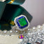 14K GOLD 2.81 CTW VIVID GREEN NATURAL EMERALD & SAPPHIRE RING