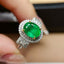 14K GOLD 1.85 CT NATURAL EMERALD & DIAMOND RING