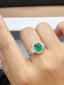 14K GOLD 1.85 CT NATURAL EMERALD & DIAMOND RING