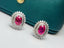 14K GOLD 1.10 CT NATURAL RUBY & DIAMOND EARRINGS