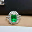 14K GOLD 1.60 CT NATURAL EMERALD & DIAMOND RING