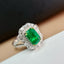 14K GOLD 1.60 CT NATURAL EMERALD & DIAMOND RING