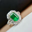 14K GOLD 1.60 CT NATURAL EMERALD & DIAMOND RING