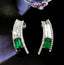 14K GOLD 1.80 CTW NATURAL EMERALD & DIAMOND EARRINGS