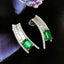 14K GOLD 1.80 CTW NATURAL EMERALD & DIAMOND EARRINGS