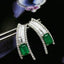 14K GOLD 1.80 CTW NATURAL EMERALD & DIAMOND EARRINGS