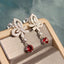 14K GOLD 0.99 CTW NATURAL RUBY & DIAMOND EARRINGS