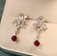 14K GOLD 0.99 CTW NATURAL RUBY & DIAMOND EARRINGS