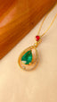 14K GOLD 1.65 CT NATURAL EMERALD & DIAMOND PENDANT