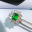 14K GOLD 3.31 CTW VIVID GREEN NATURAL EMERALD & DIAMOND RING/PENDANT