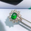 14K GOLD 3.31 CTW VIVID GREEN NATURAL EMERALD & DIAMOND RING/PENDANT