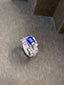 14K GOLD 3.00 CTW NATURAL SAPPHIRE & DIAMOND RING