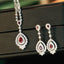 14K GOLD 2.91 CTW NATURAL RUBY & DIAMOND JEWELRY SET