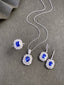 14K GOLD 9.93 CTW NATURAL SAPPHIRE & DIAMOND JEWELRY SET