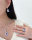 14K GOLD 9.93 CTW NATURAL SAPPHIRE & DIAMOND JEWELRY SET