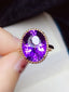 14K GOLD 6.70 CT NATURAL AMETHYST RING