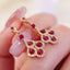 14K GOLD 1.55 CTW NATURAL RUBY & DIAMOND EARRINGS