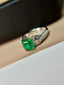 14K GOLD 1.85 CT NATURAL EMERALD & DIAMOND RING