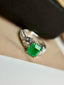 14K GOLD 1.85 CT NATURAL EMERALD & DIAMOND RING