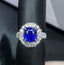 14K GOLD 5.84 CTW NATURAL SAPPHIRE & DIAMOND RING/PENDANT