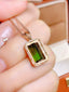 14K GOLD 4.25 CTW NATURAL TOURMALINE & DIAMOND PENDANT