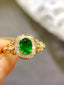 14K GOLD 1.05 CTW NATURAL EMERALD & DIAMOND RING