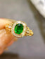 14K GOLD 1.05 CTW NATURAL EMERALD & DIAMOND RING