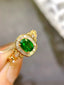 14K GOLD 1.05 CTW NATURAL EMERALD & DIAMOND RING