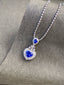 14K GOLD 2.00 CTW NATURAL SAPPHIRE & DIAMOND PENDANT