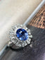 14K GOLD 3.45 CTW NATURAL SAPPHIRE & DIAMOND RING/PENDANT