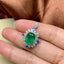 14K GOLD 3.98 CTW VIVID GREEN NATURAL EMERALD & SAPPHIRE RING/PENDANT