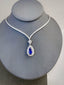 14K GOLD 7.92 CTW NATURAL SAPPHIRE & DIAMOND NECKLACE