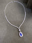 14K GOLD 7.92 CTW NATURAL SAPPHIRE & DIAMOND NECKLACE